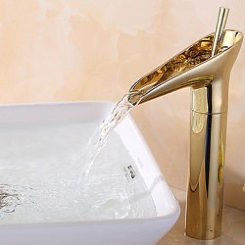 Robinet d&rsquo;évier de couleur or fini en laiton (Ti-PVD)