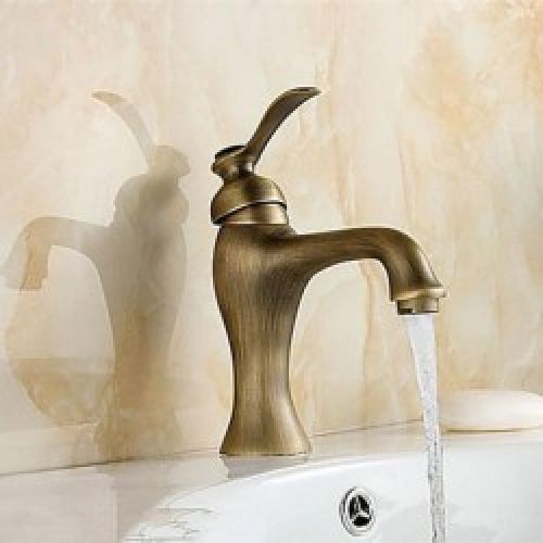 Robinet d&rsquo;évier design antique en laiton, robinet à poignée unique