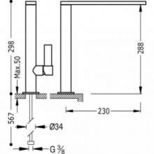 Robinet d’évier droit acier TRES LOFT