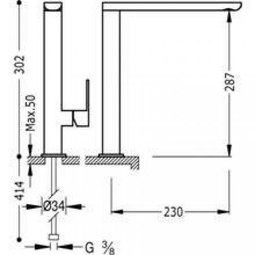 Robinet d’évier droit LOFT-TRES