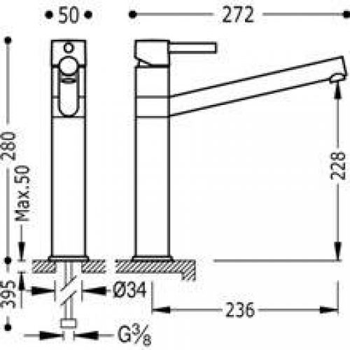 Robinet d’évier droit TRES ALPLUS