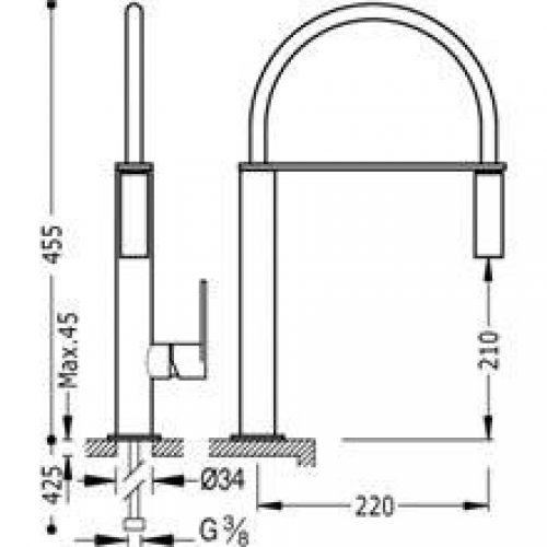 Robinet d’évier extractible MC MAX-TRES
