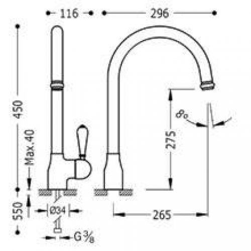 Robinet d’évier extractible RETRO-TRES