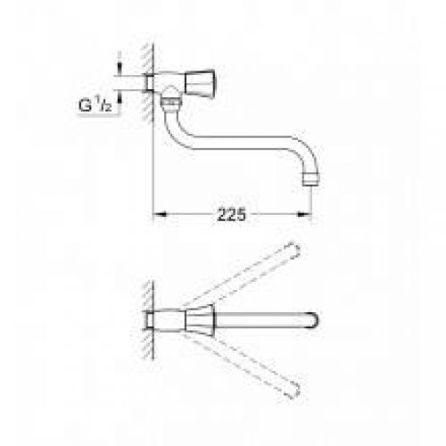 Robinet d’évier Grohe eau froide 360º