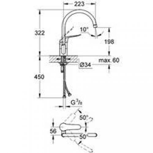 Robinet d’évier Grohe Euroeco Special