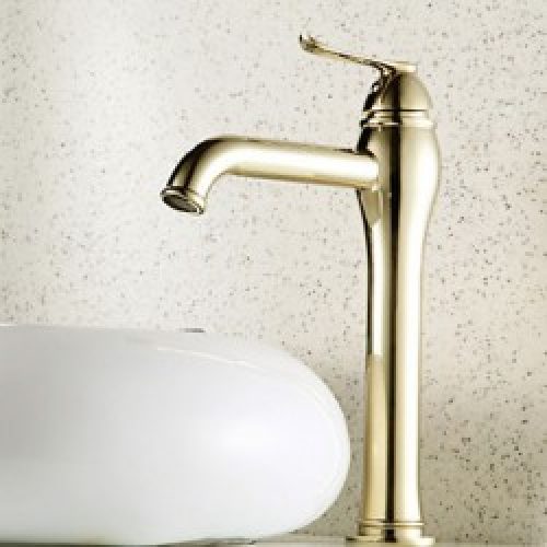 Robinet d&rsquo;évier (haut) style antique, un robinet à unique poignée fini en laiton (Ti-PVD)