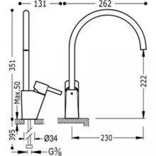 Robinet d’évier monobloc LEX-TRES