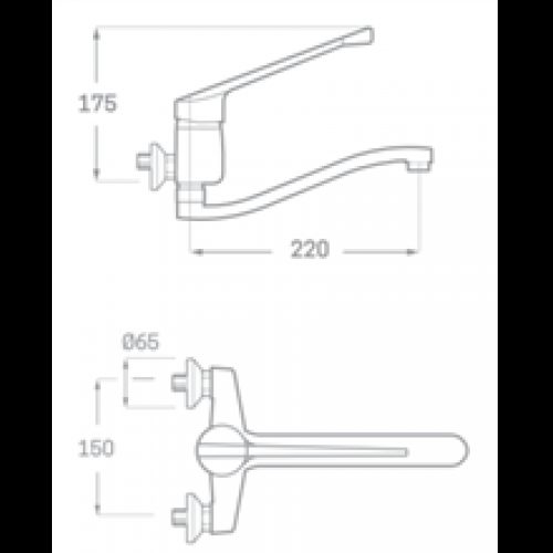 Robinet d’évier mural Enkel SEVEN
