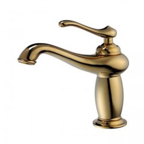 Robinet d&rsquo;évier à poignée unique, style rustique fini en laiton