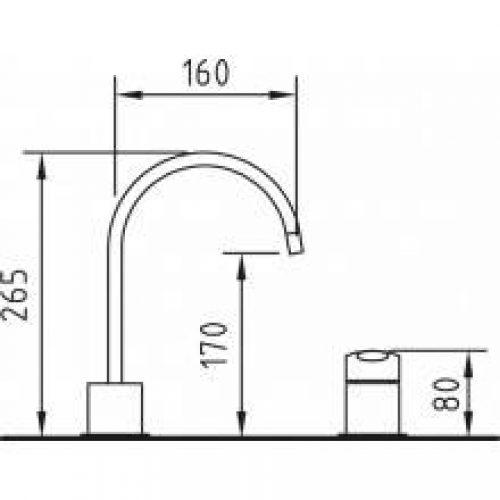 Robinet en batterie pour rebord de lavabo Mikura