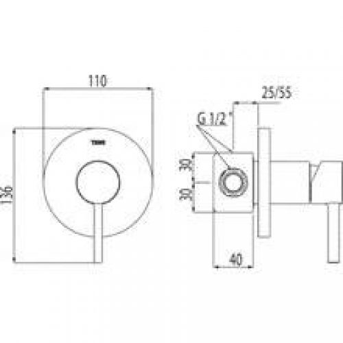 Robinet encastré 1 voie Alplus