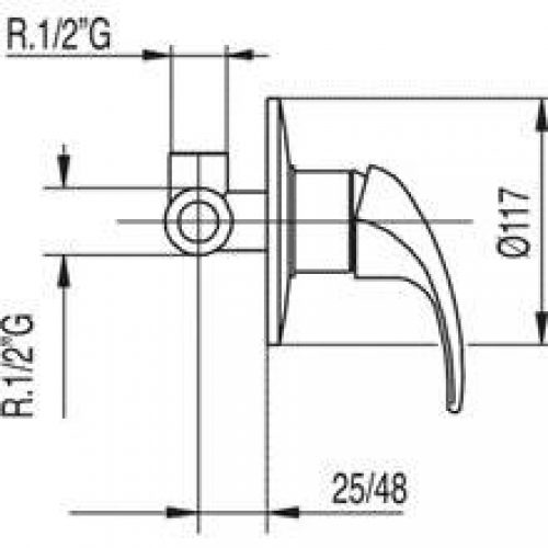 Robinet encastré 1 voie MONO-TRES 2000