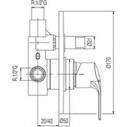 Robinet encastré 2 voies K-Tres