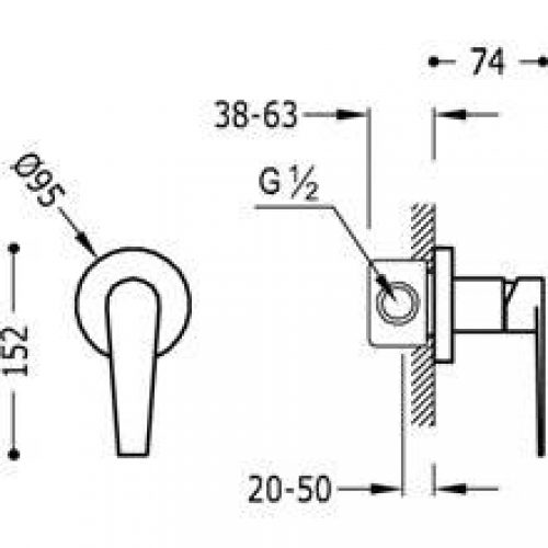 Robinet encastré de 1 voie Class-TRES