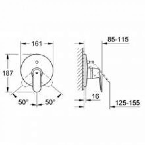 Robinet encastré de douche et baignoire Grohe…