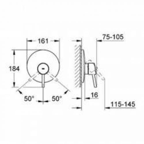 Robinet encastré de douche Grohe Concetto