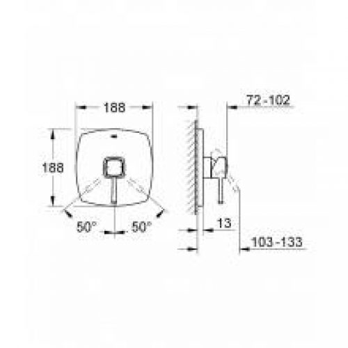 Robinet encastré de douche Grohe Grandera Or