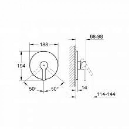 Robinet encastré de douche Grohe Lineare