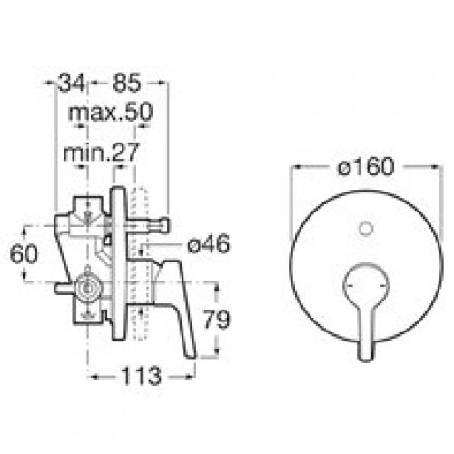 Robinet encastrable pour douche avec inverseur…