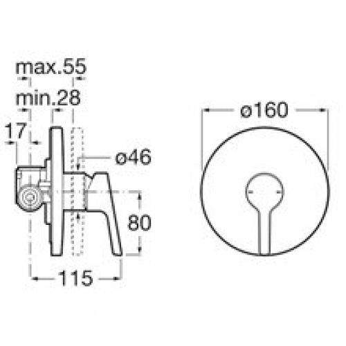 Robinet encastrable pour douche Malva Roca
