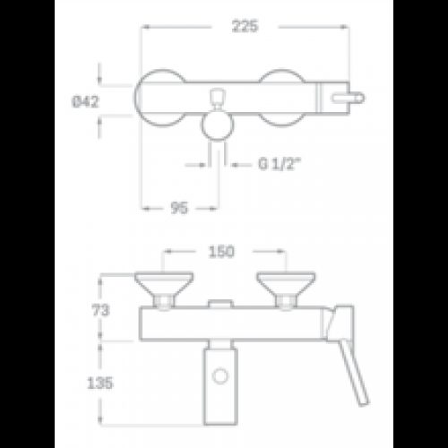 Robinet à levier unique de baignoire ou douche…