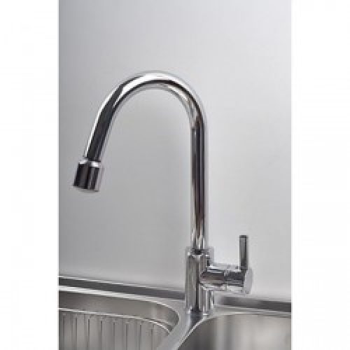 Robinet massif de cuisine surélevé et rotatif muni d’une seule poignée