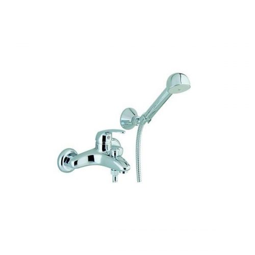 Robinet mitigeur bain/douche mural CISAL FLASH avec support mural douchette Globo