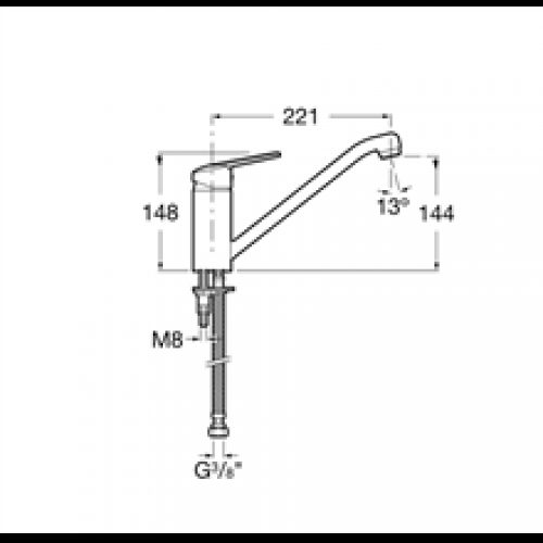 Robinet mitigeur de cuisine droit Victoria Roca
