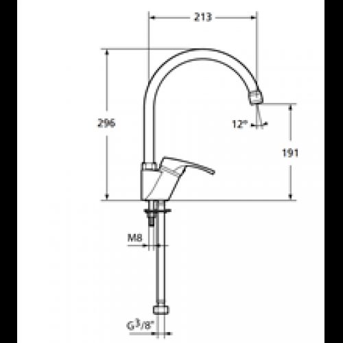 Robinet mitigeur de cuisine incurvé Zoom Roca