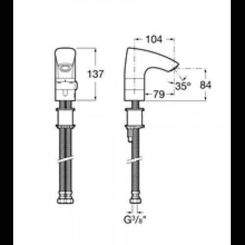 Robinet mitigeur de lavabo alimentation réseau…