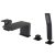 Robinet mitigeur design en noir pour montage sur bord de baignoire 4 trous 6080B