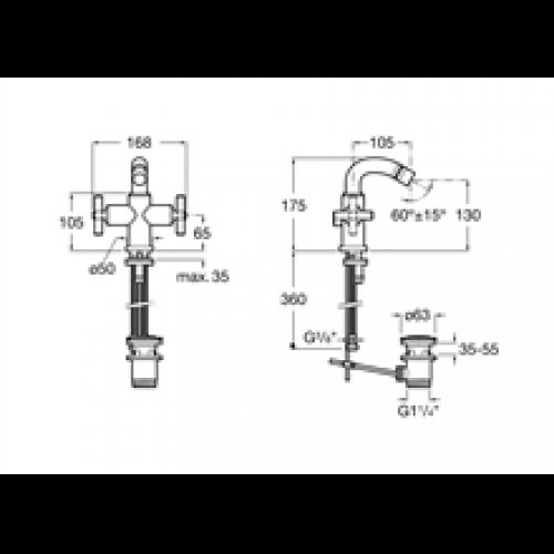 Robinet mélangeur manuel de bidet Loft Roca