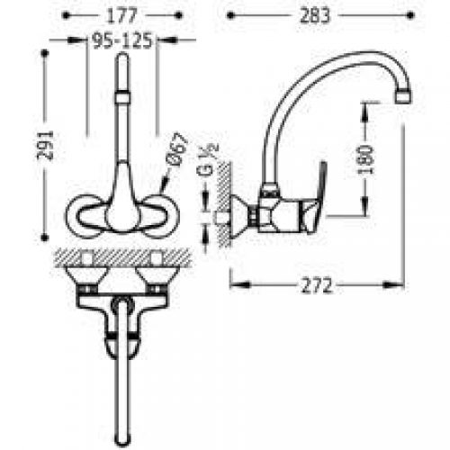 Robinet murale avec excentricité spéciale ECO-TRES