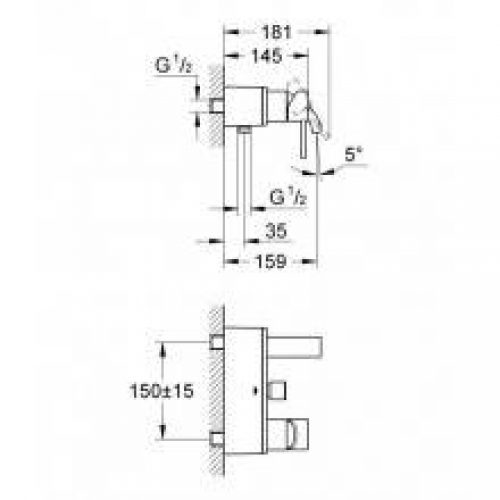 Robinet pour baignoire et douche Grohe Allure