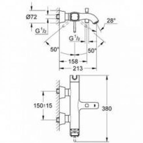 Robinet pour baignoire et douche Grohe Grandera Or