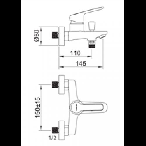 Robinet pour baignoire ou douche ÉLÉGANCE mix -…