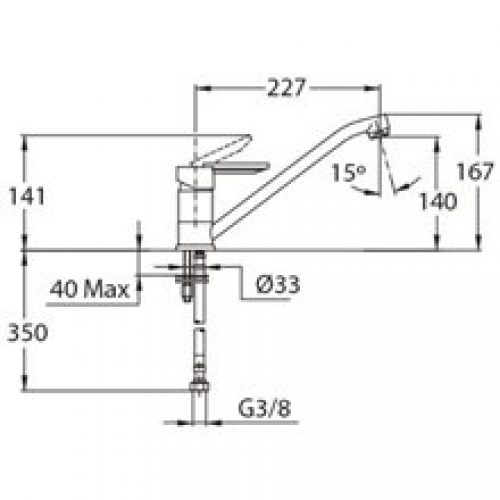 Robinet pour évier bec bas ML Teka Futurbaño