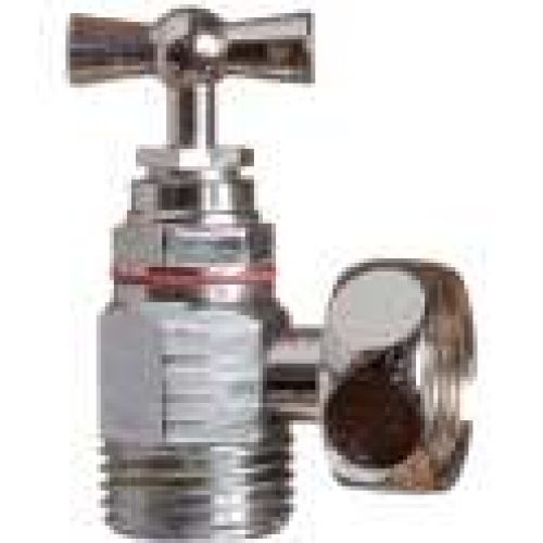 Robinet équerre chromé à potence et presse étoupe – Sféraco