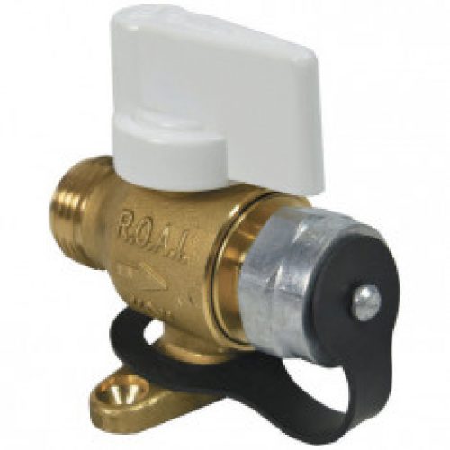 Robinet ROAI Mâle G (15/21) 1/2″ + bouchon pour Gaz Naturel