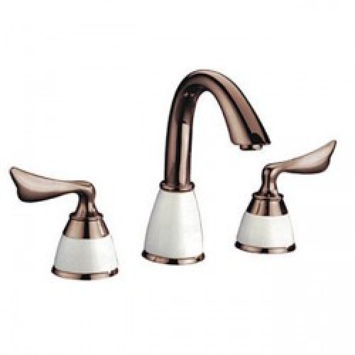 Robinet salle de bain avec deux poignées, style antique avec finition en laiton