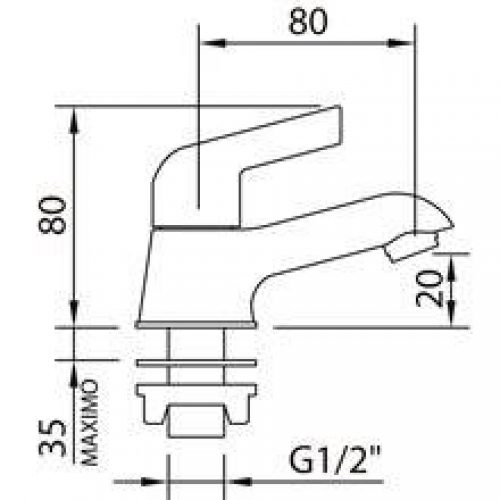 Robinet simple pour lavabo