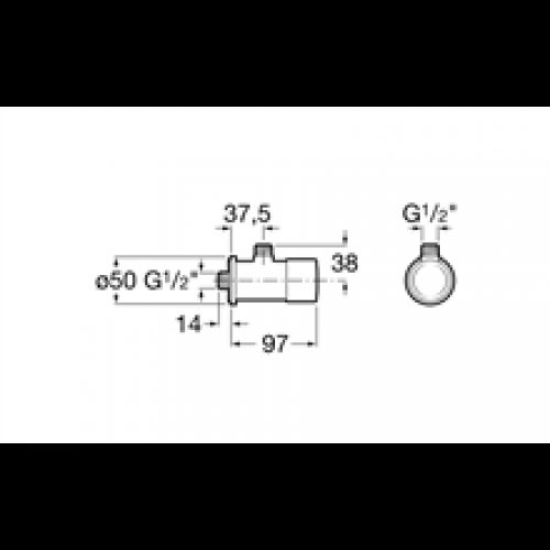 Robinet temporisé vanne avec angle Sprint Roca