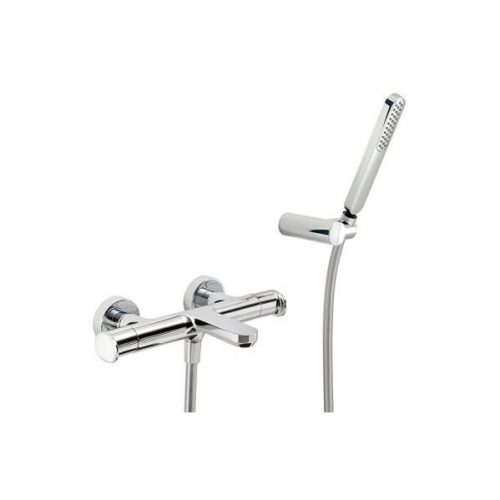 Robinet thermostatique bain/douche mural CISAL LINEAVIVA, douchette et support inclus