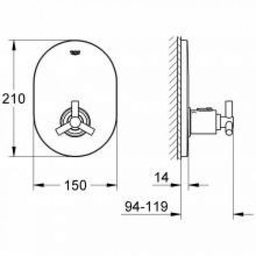 Robinet thermostatique central Grohe Atrio