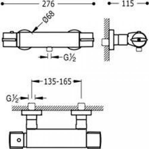 Robinet thermostatique de douche ECO Lex Tres