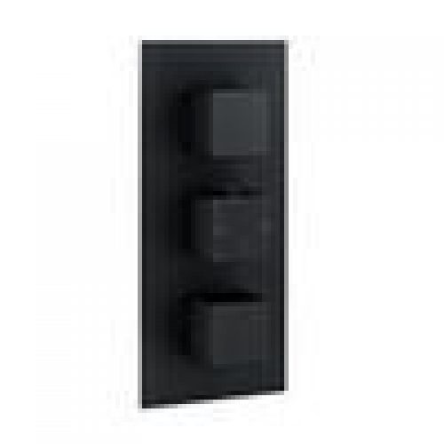 Robinet thermostatique mural encastré OLI noir mat, 2 sorties