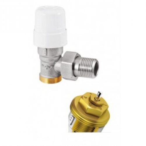 Robinet thermostatique pour radiateur – équerre – avec pré-réglage