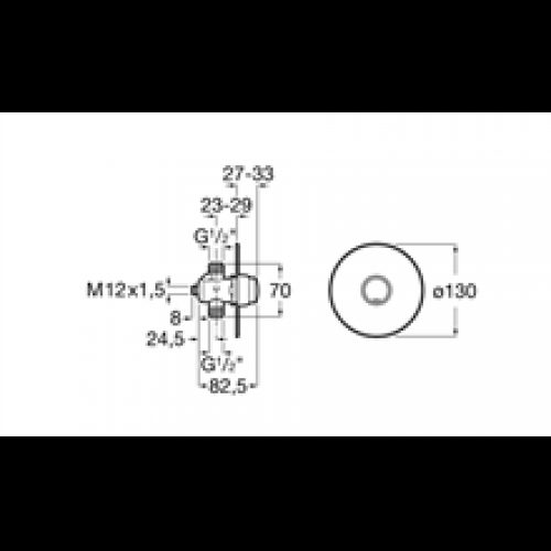Robinet urinoir encastré Avant Roca