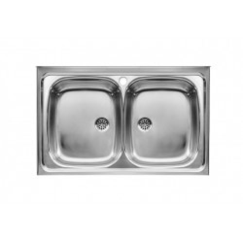 ROCA E-80 Evier Inox 2 Bacs 80X50Cm – A870420803