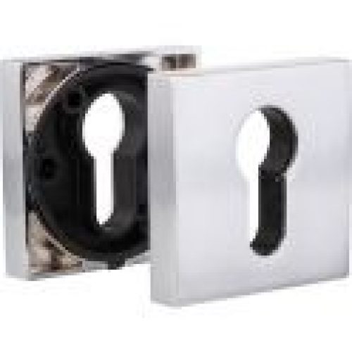 Rosace carrée zamak chromé satiné pour WATFORD et CROXLEY – Clé I – Brionne